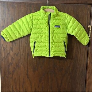 Patagonia 2T Neon Green Quilted Jacket